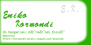 eniko kormondi business card